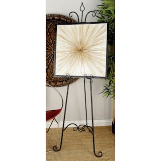 Black Metal Tall Adjustable Floor 3 Tier Scroll Display Easel