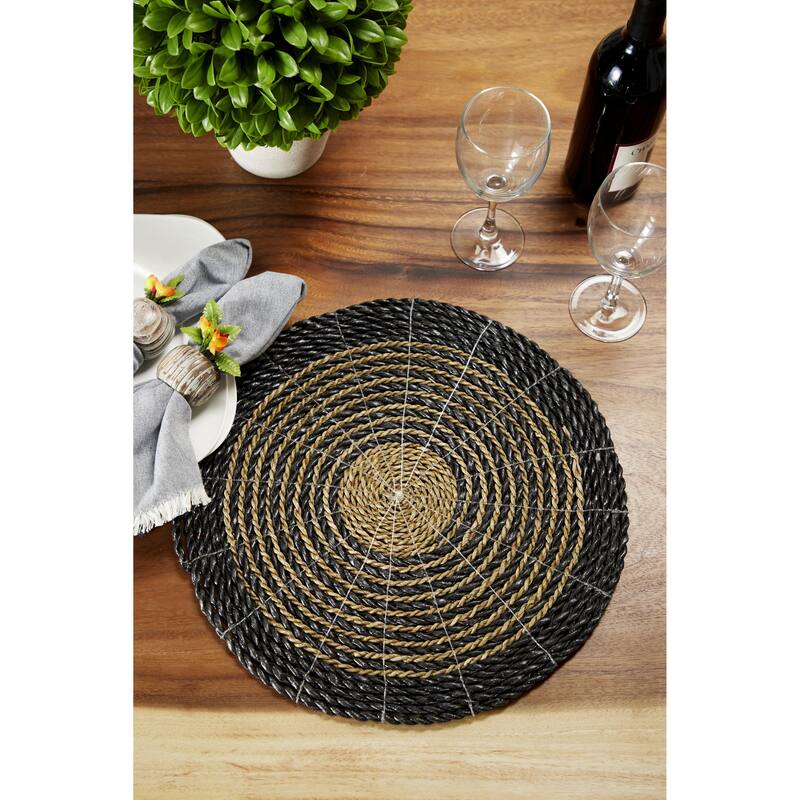 Dried Plant Place Setting Accessories - Set of 4 Black or Light Brown - Roche River Decor