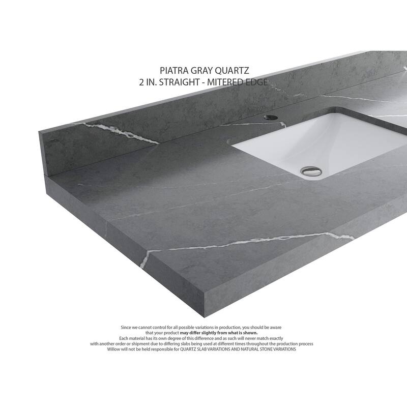 Willow Collections 36 x 22 Charlotte D Right Offset Sink Bathroom Vanity with Countertop