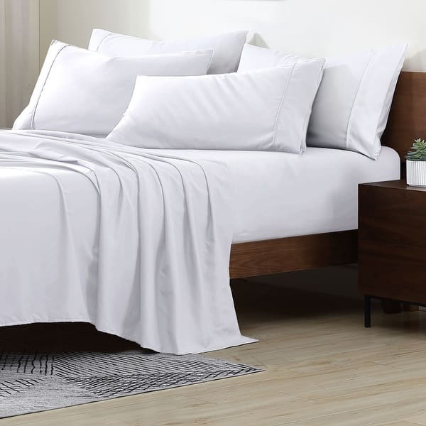 Swift Home Premium Ultra Soft Microfiber 6-Piece Sheet Set with Extra Pillowcases - Queen - White