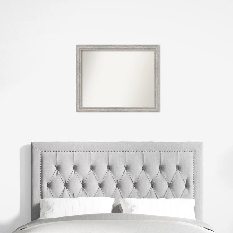 Angled Non-Beveled Wood Framed Wall Mirror