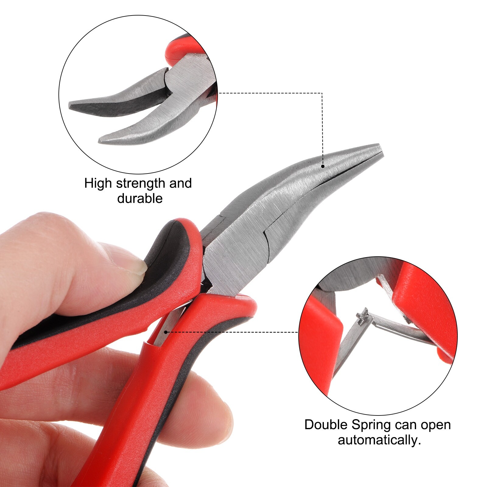 Mini Bent Nose Pliers 4.5 Toothless Curved Precision Plier w