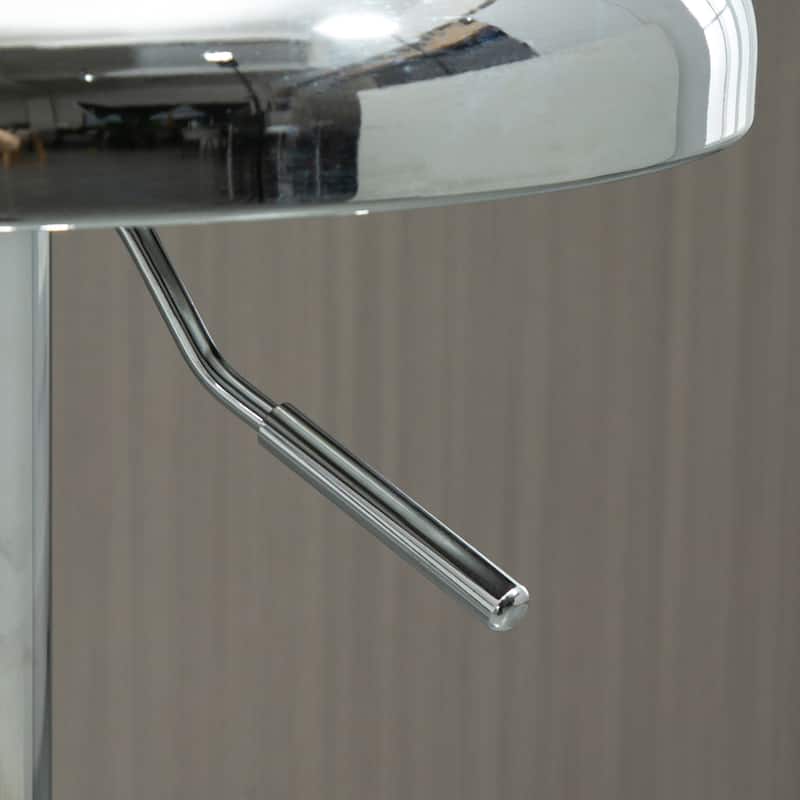 HOMCOM Adjustable Bar Stools Set of 2, Modern Swivel Barstool with Footrest, Stainless Steel Round Top for Kitchen