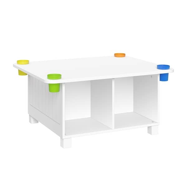 slide 2 of 7, RiverRidge Kids Desk and Art Activity Table with 4 Storage Cubbies and 4 Removable Storage Cups - White White