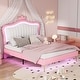 preview thumbnail 7 of 68, Modern Upholstered Princess Bed with Crown Headboard