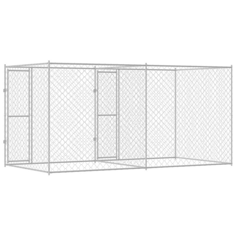vidaXL Dog Cage Silver 400/600 x 200 x 200 cm Galvanised Steel