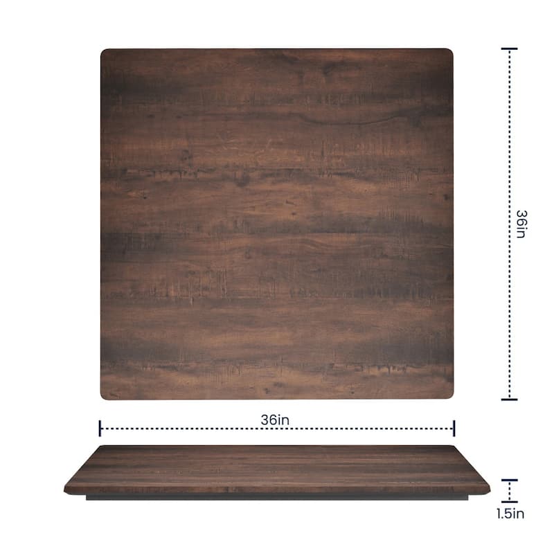 Commercial HPL Wrapped Seamless Scratch and Stain Resistant Tabletop - 36"W x 36"D x 1.5"H
