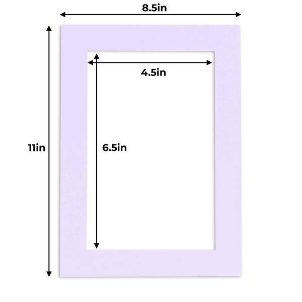 8.5x11 Mat for 5x7 Photo Light Purple Matboard for Frames Measuring 8