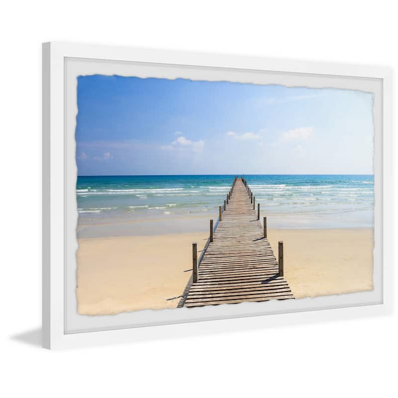 'Coastal Bridge' Framed Painting Print