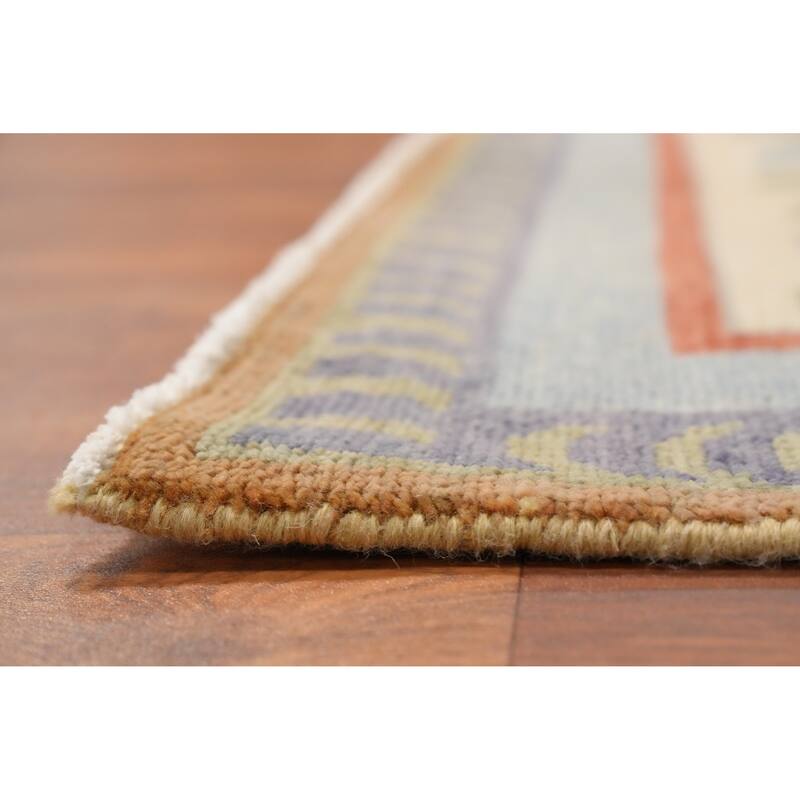 Hand Knotted Oriental 100% Wool Carpet Modern Geometric Oranges & Rust Gabbeh Area Rug - 12' 3'' X 9' 2''