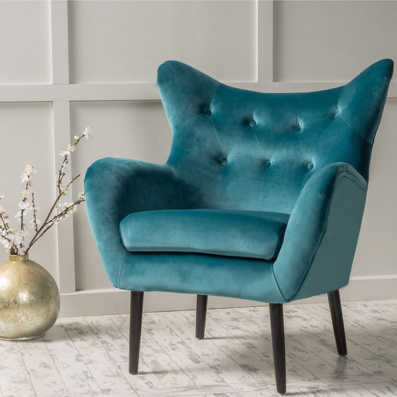 Alyssa Mid-century Upholstered Arm Chair by Christopher Knight Home - 30.25"D x 34.25"W x 39.75"H