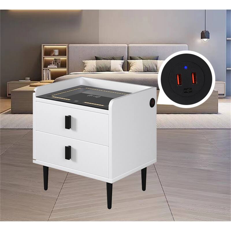 LED Nightstand with Wireless Charging Station Bed Bath & Beyond