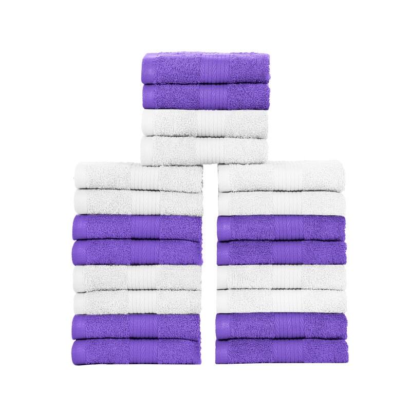 Cotton 600GSM Assorted Color Wash Cloths 12x12 Inch by Ample Decor - Pack of 20