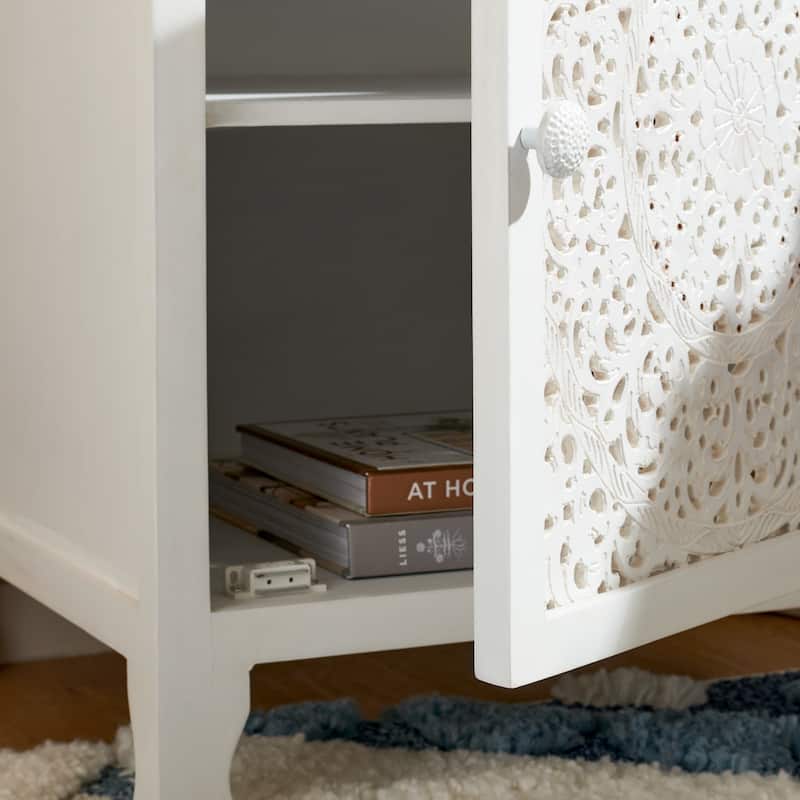 SAFAVIEH Caitlynn 2-Shelf 1-Door Nightstand (Fully Assembled)