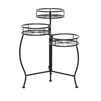 Metal Starburst Indoor Outdoor 3 Tier Indoor Outdoor Plantstand - Black, White, Green, Blue - Roche River Decor