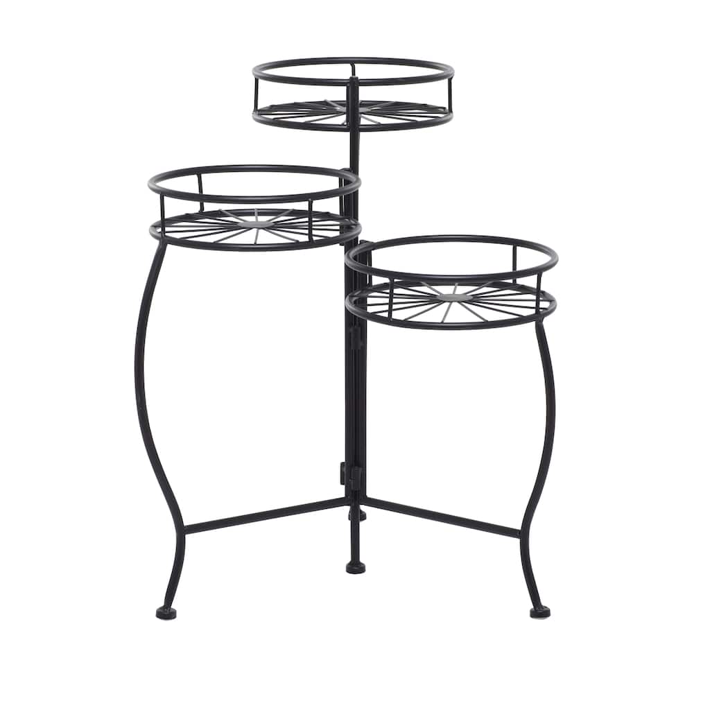 Metal Starburst Indoor Outdoor 3 Tier Indoor Outdoor Plantstand - Black, White, Green, Blue - Roche River Decor