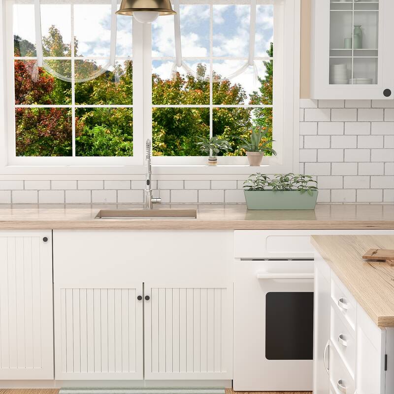 24'' Undermount 16 Gauge Single Bowl Stainless Steel Kitchen Sink in Brushed Nickel - 24'' x 18'' x 13''