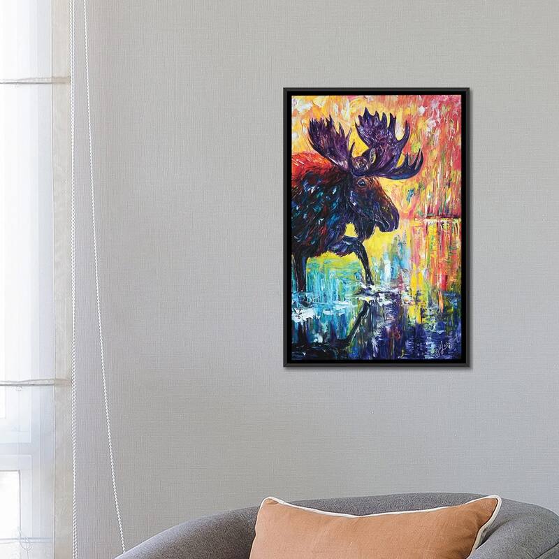 iCanvas "Moose" by OLena Art Framed Canvas Print