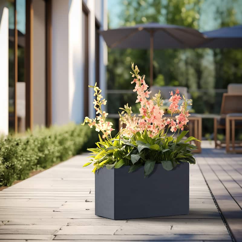 Tall Concrete Rectangle Plant Boxes / Large Indoor and Outdoor Flower Planters