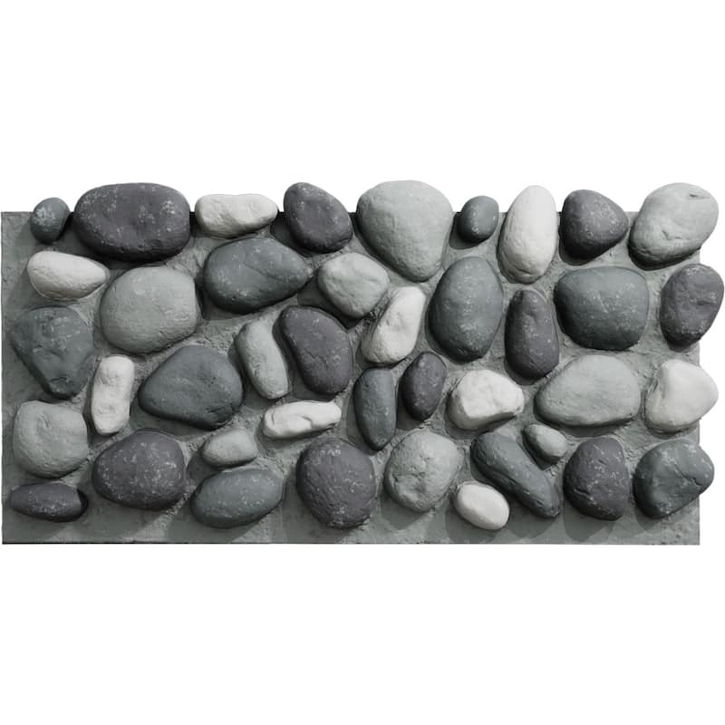 EverStone River Rock Faux Rock Panel, 49"W x 24 3/4"H x 3"D - Azure Stone Color