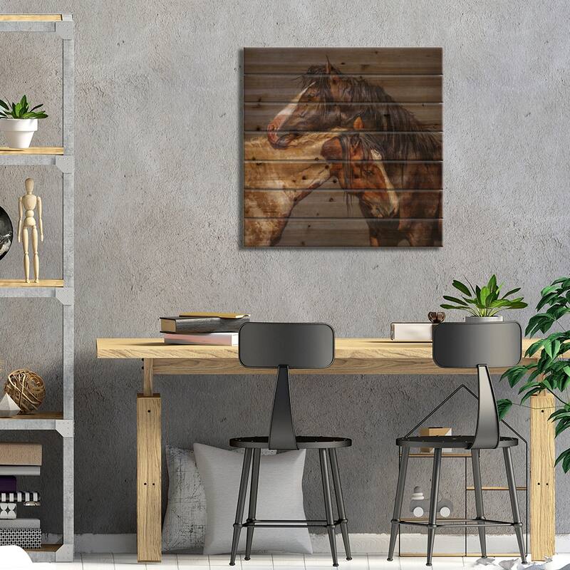 Embrace Print On Wood by Mark McKenna - Multi-Color