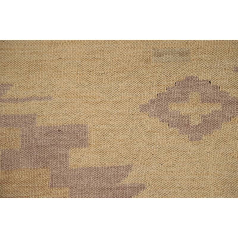 Hand Woven Oriental 100% Wool Carpet Southwestern Tribal Yellow & Gold Kilim Area Rug - 5' 11'' X 4' 0''