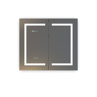 Alvana LED Frameless Wall mount Medicine Cabinet with Anti-fog function Mirror, Double-sided mirror
