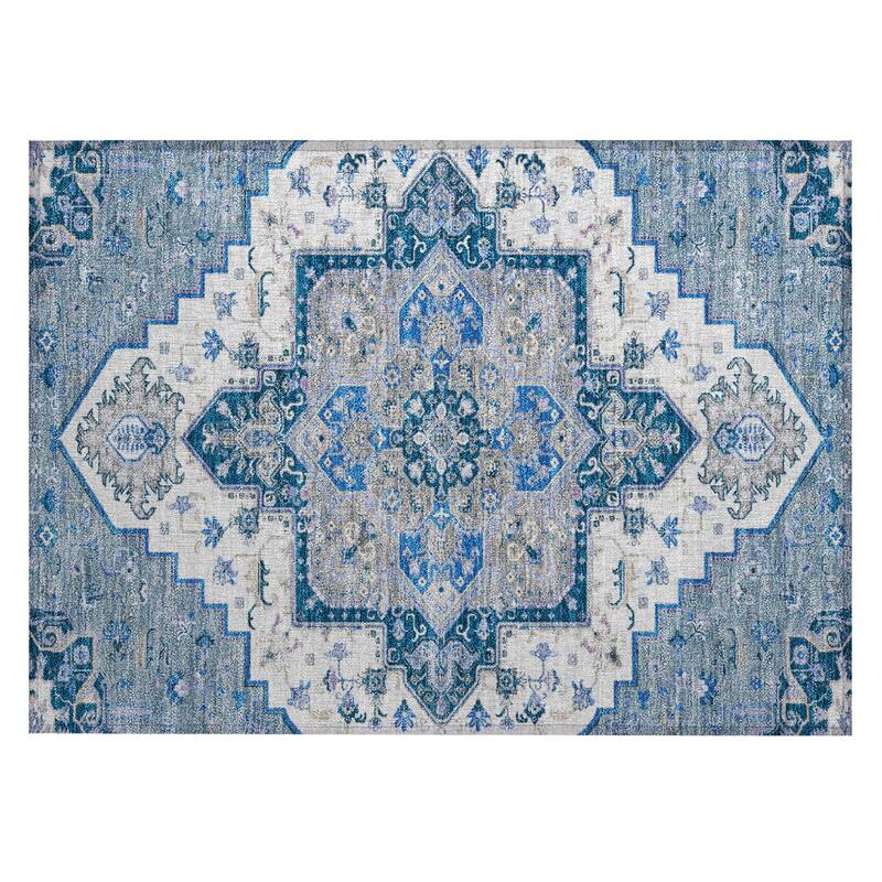Machine Washable Indoor/ Outdoor Persian Traditional Chantille Rug