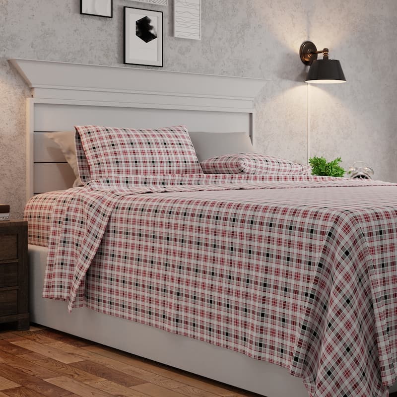 Color Sense Cotton Double Brushed and Extra Warm Flannel Sheet Set