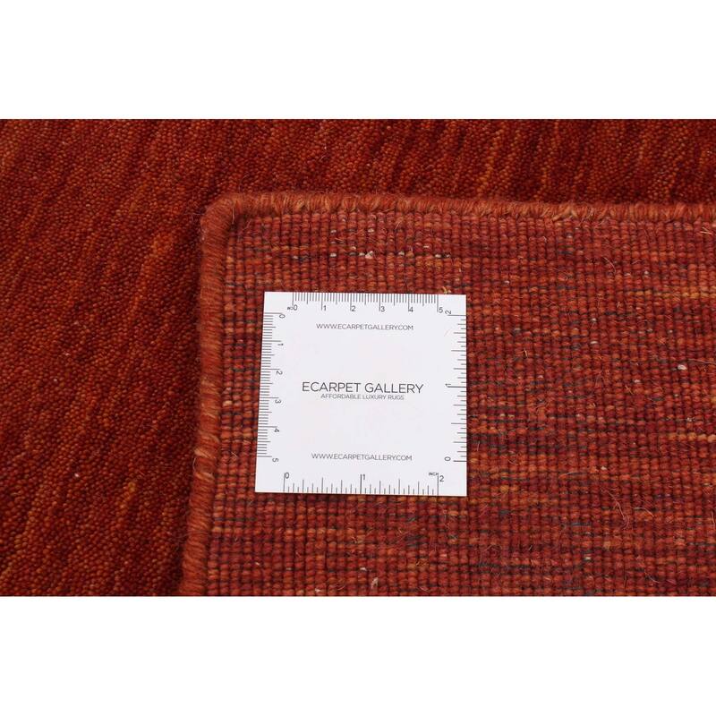 ECARPETGALLERY Hand Loomed Kashkuli Gabbeh Dark Copper Wool Rug - 8'0 x 9'9