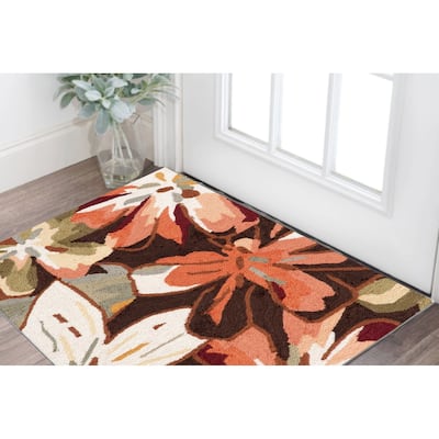 Gako Floral Traditional Stain Resistant Low Pile Area Rug By HomeRoots - 33' X '21' X '0.25