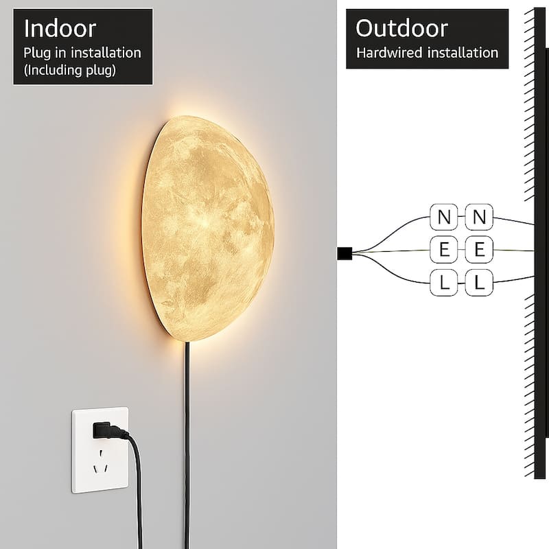 Semicircular Moon Wall Light - 11.8 in