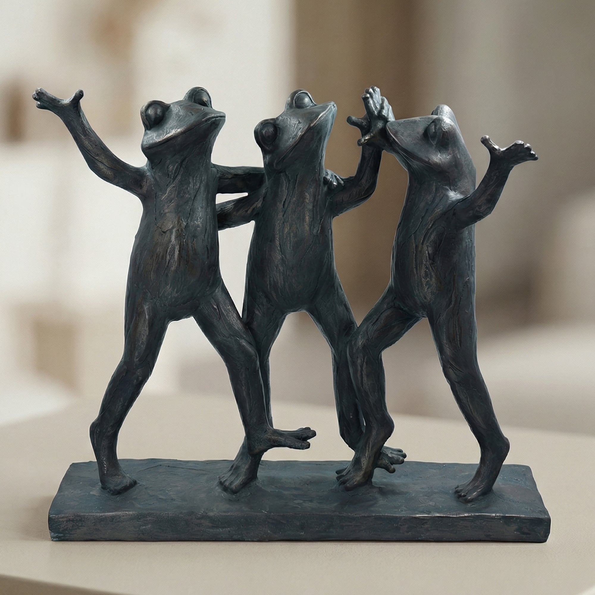 Hi-Line Dancing Frog Trio Sculpture