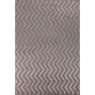 Chevron Style Nepalese Area Rug Handmade Wool Carpet - 8'11" x 11'7"