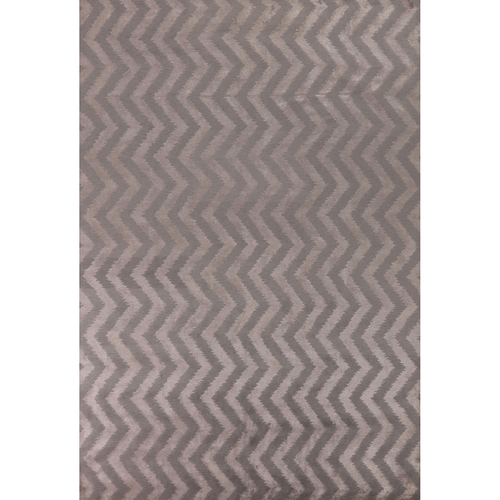 Chevron Style Nepalese Area Rug Handmade Wool Carpet - 8'11" x 11'7"