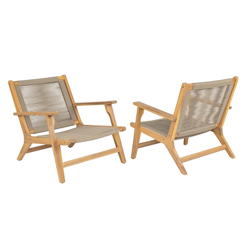 Christopher Knight Home- Blake Outdoor Acacia Patio Club Chair Set of 2