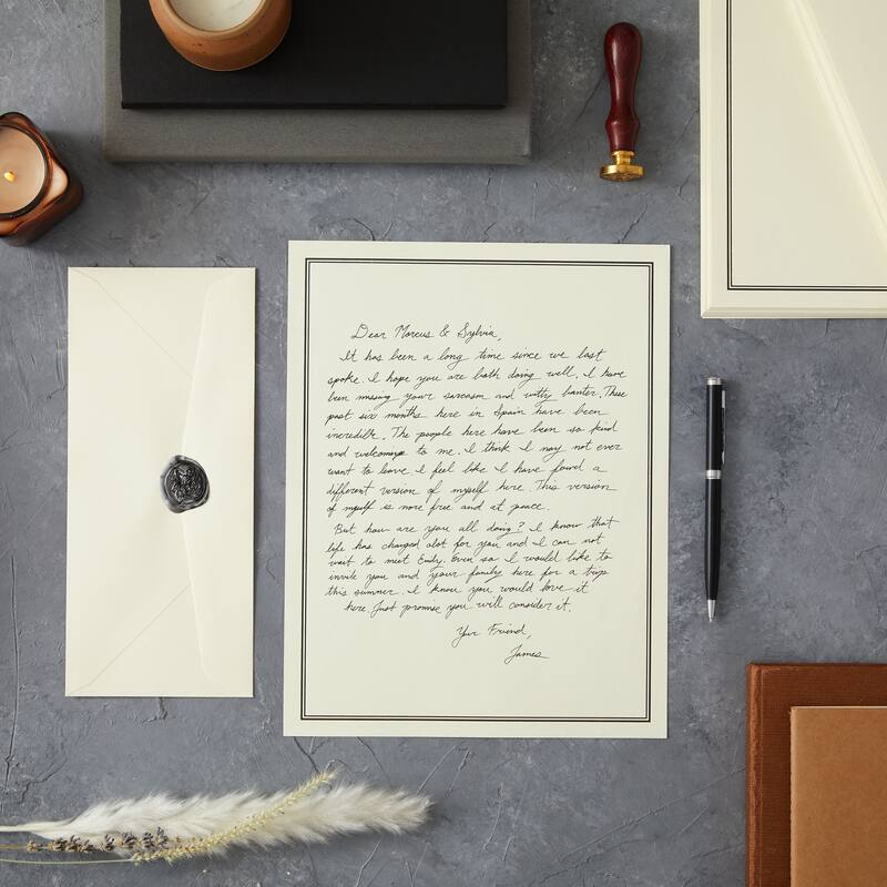 Paper Junkie 72 Pc Stationery Set for Writing Letters, 48 Paper Sheets, 24 Envelopes, 8.5x11