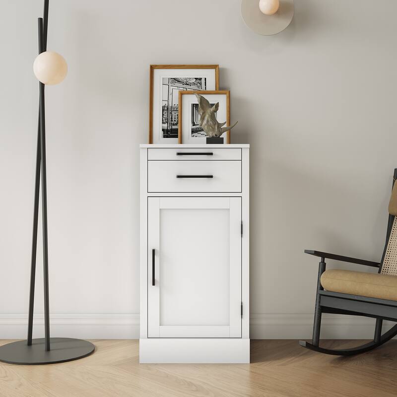 White color modular wine bar cabinet Buffet Cabinet with Hutch for Dining Room