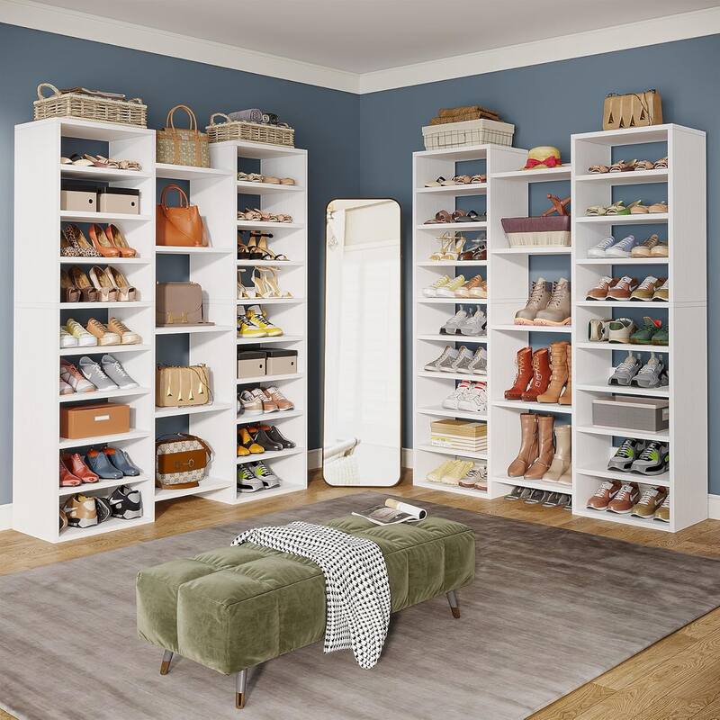 14-Tier Shoe Rack, 46 Pairs Freestanding Tall Entryway Shoe Organizer