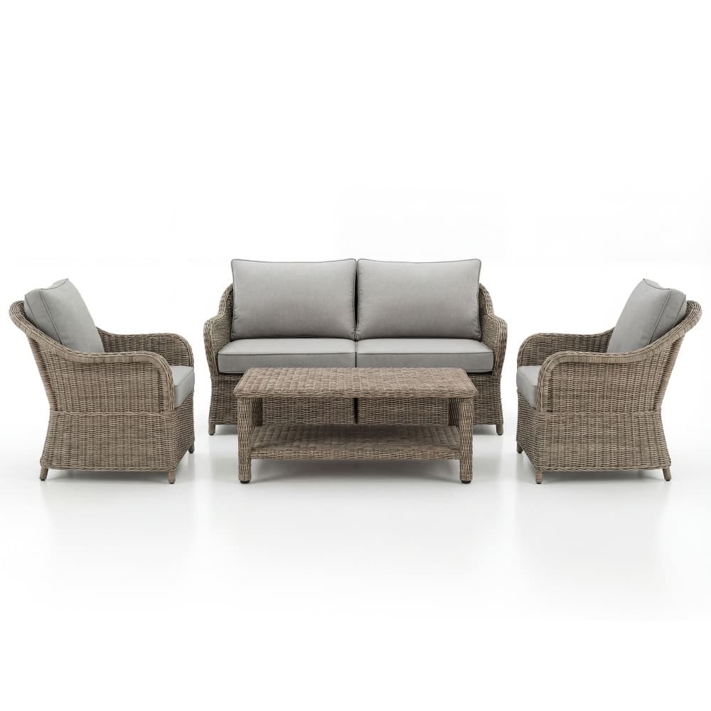 Martha Stewart All-Weather Patio Loveseat with 2 Club Chairs and Coffee Table - 56.25"W x 31.25"D x 30.25"H