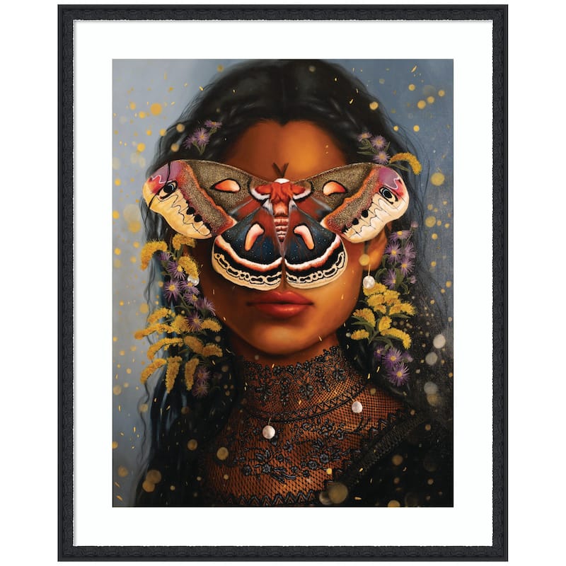 Kate and Laurel Asters and Goldenrod by Charlotte Brindley Framed Wall Art Print - 34 x 42