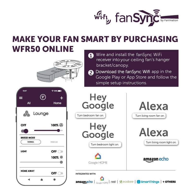 Fanimation Obvi 22 inch Indoor Ceiling Fan wtih LED Light Kit and Remote - Black with Clear Blades