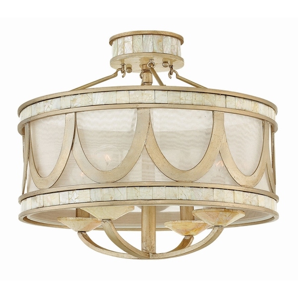 Shop Fredrick Ramond FR48053 Sirena 4 Light 16" Wide Semi Flush Drum Ceiling Fixture - Free ...