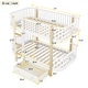 preview thumbnail 15 of 24, Wood Twin over Twin Bunk Bed with Fence Guardrail and a Big Drawer