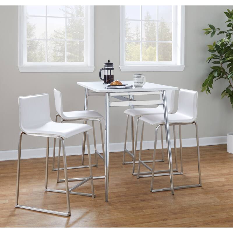 Porch & Den Naldi-Mara Upholstered 5-Piece Counter Height Dining Set