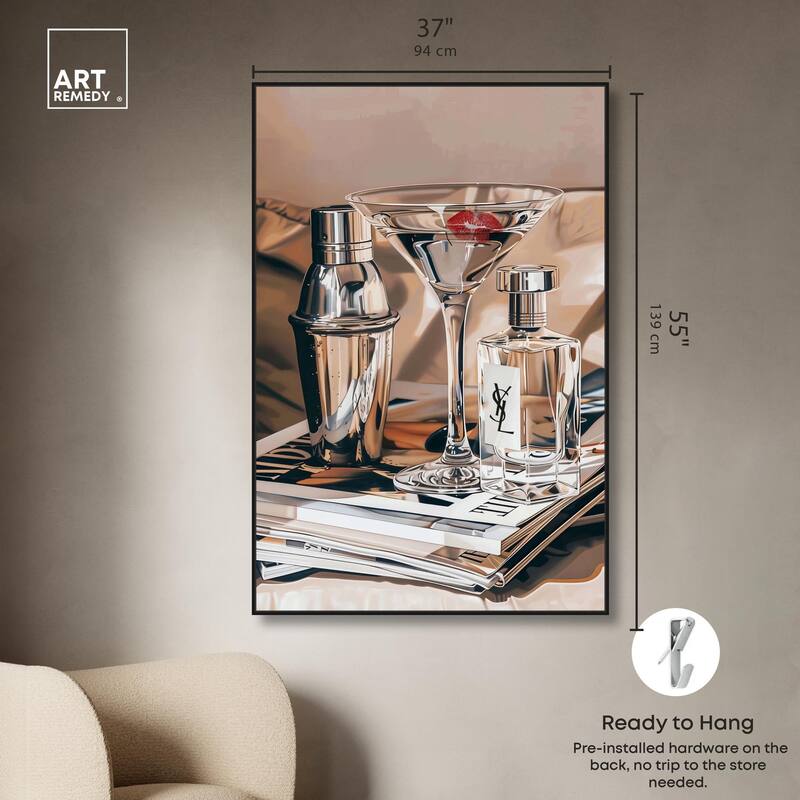 Martini Magazine Stack Canvas by Art Remedy