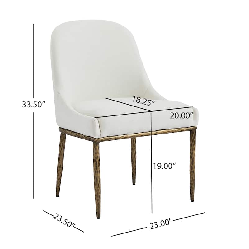 Christopher Knight Home - Ameson Modern Upholstered Dining Chairs with Hammered Metal Legs & Padded Seat, Set of 2 - Set of 2