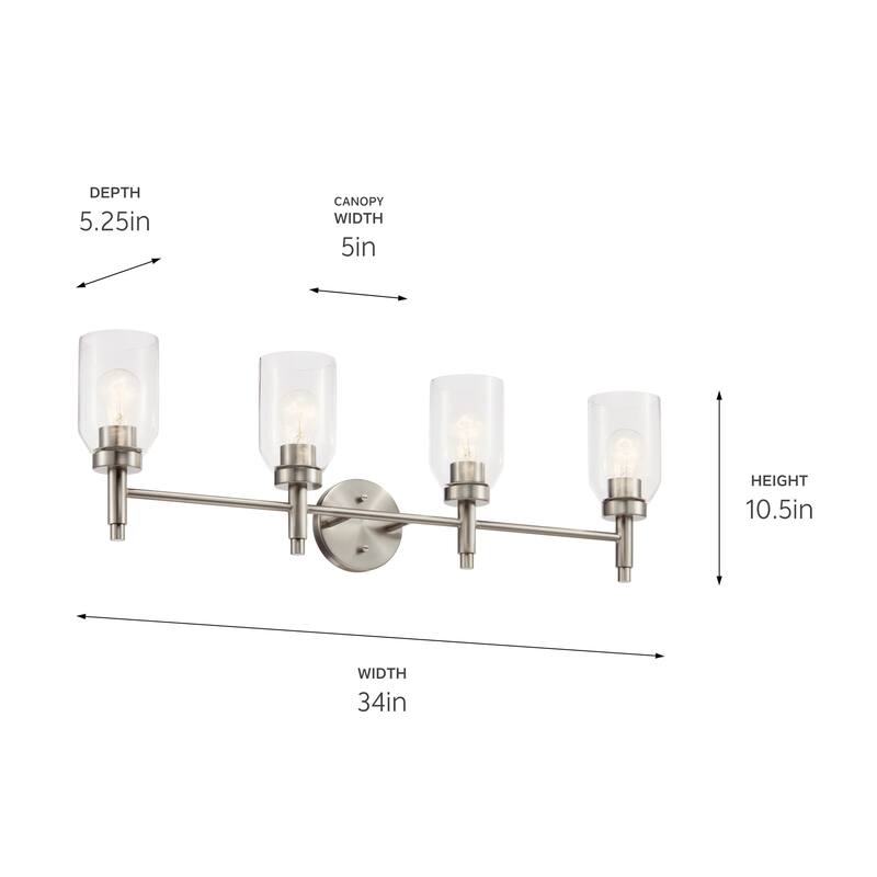 Kichler Lighting Madden Bathroom Vanity Light with Clear Glass