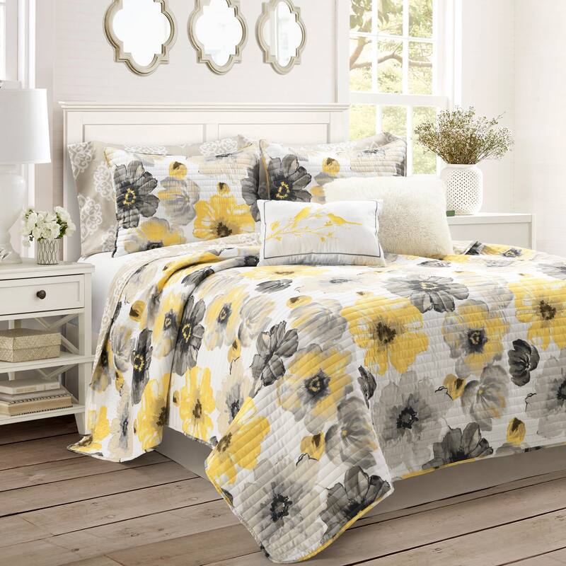 Lush Decor Leah Soft Reversible Oversized Quilt 8 Piece Set