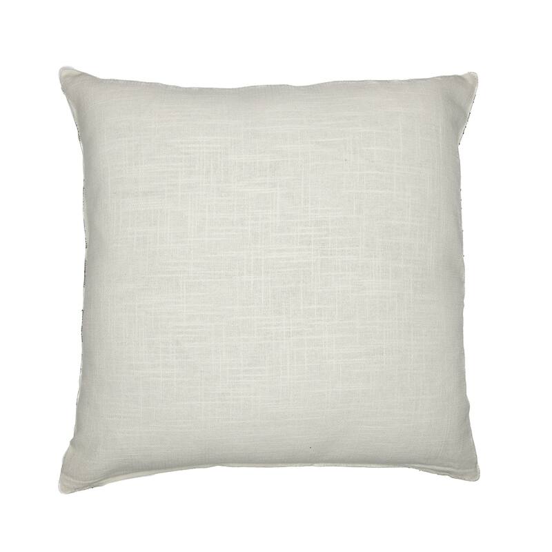 Handwoven Embroidered Plaid Throw Pillow - 20" - White and Black